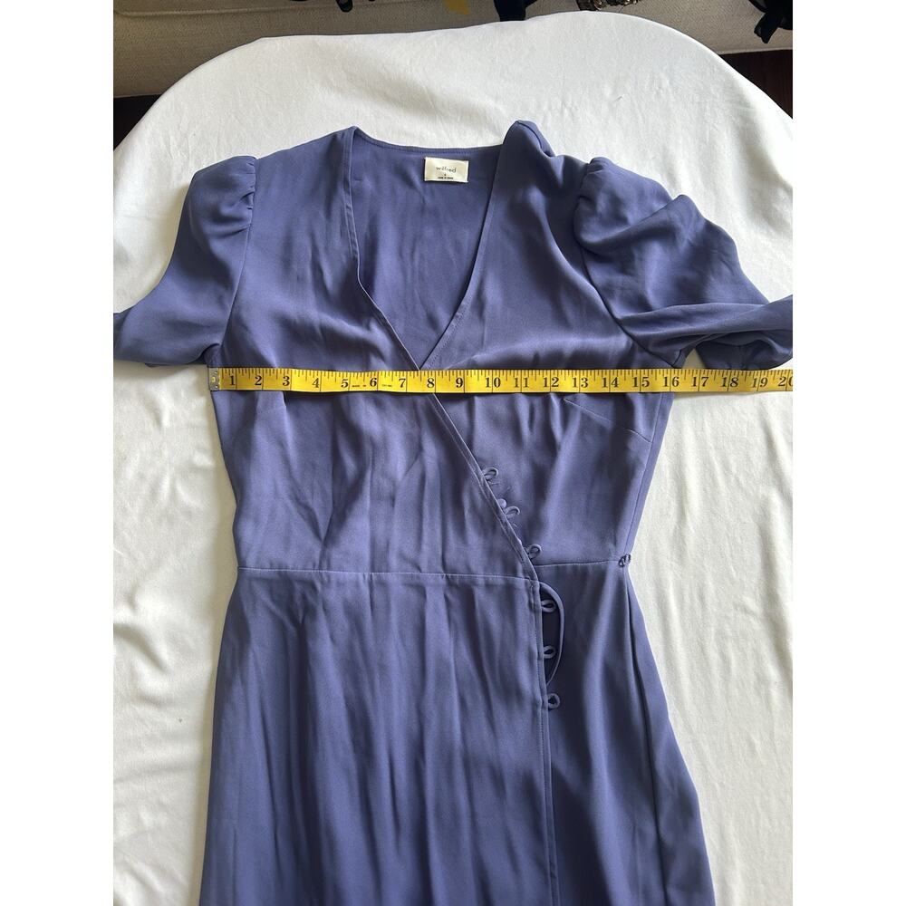 Artizia Wilfred Lulea Button Wrap Midi Dress Womens Size 6 Blue Classic Preppy - Picture 7 of 9